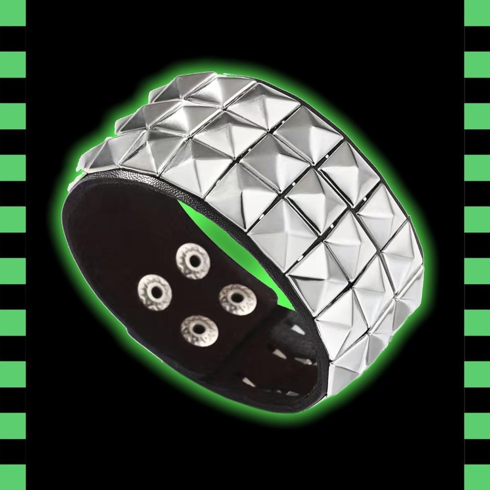 Black Spiked Cuff Bracelet
